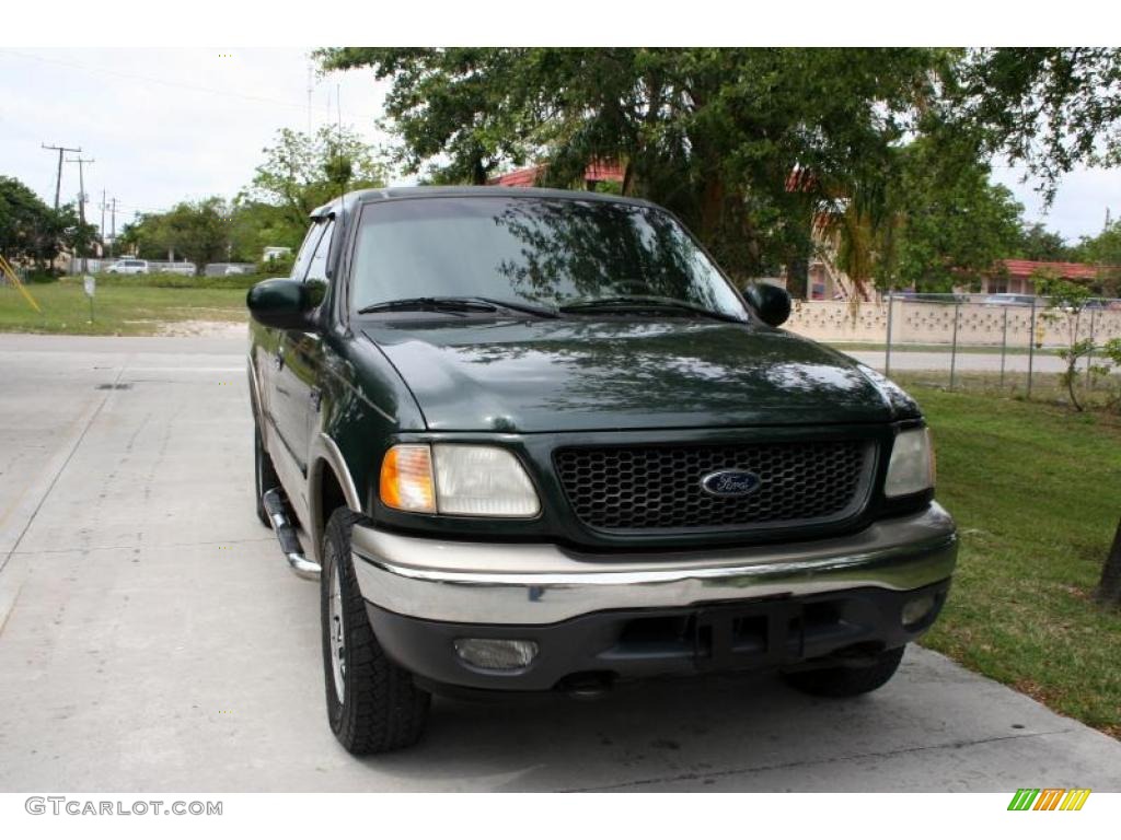 2001 F150 Lariat SuperCab 4x4 - Dark Highland Green Metallic / Medium Parchment photo #19