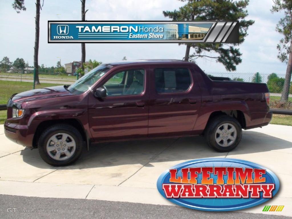 2008 Ridgeline RTX - Dark Cherry Pearl / Beige photo #1