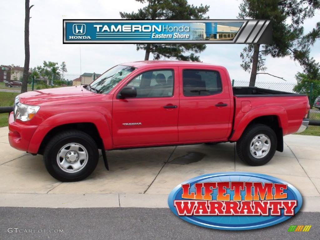 2007 Tacoma V6 SR5 PreRunner Double Cab - Radiant Red / Graphite Gray photo #1