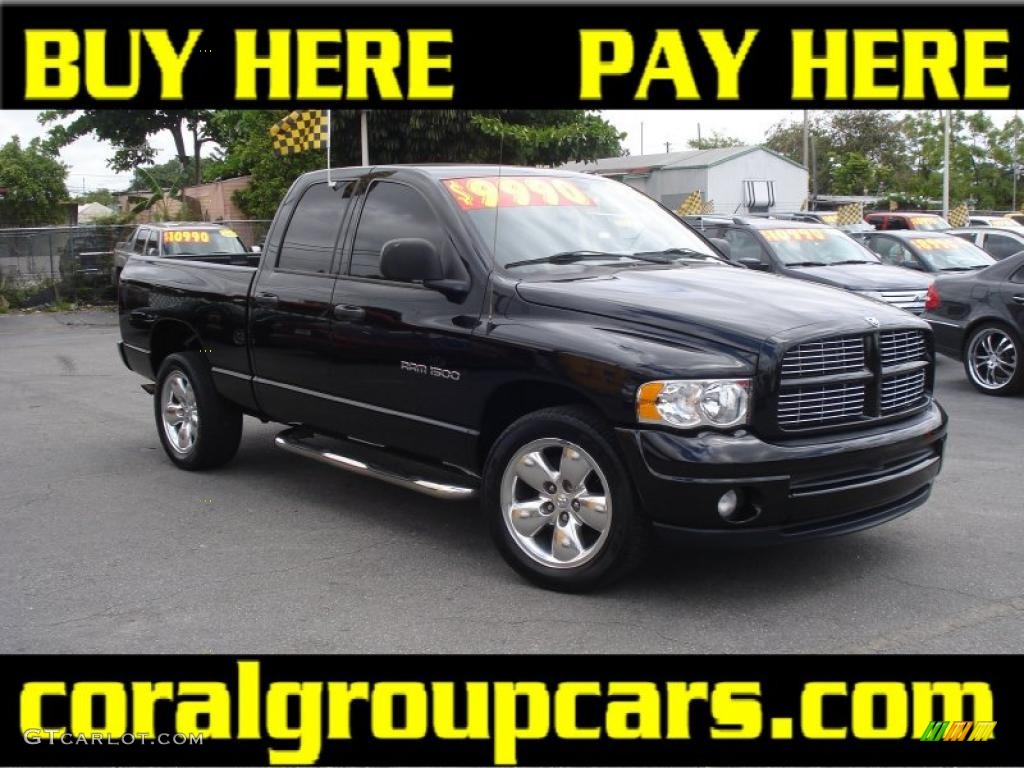 2003 Ram 1500 SLT Quad Cab - Black / Dark Slate Gray photo #1