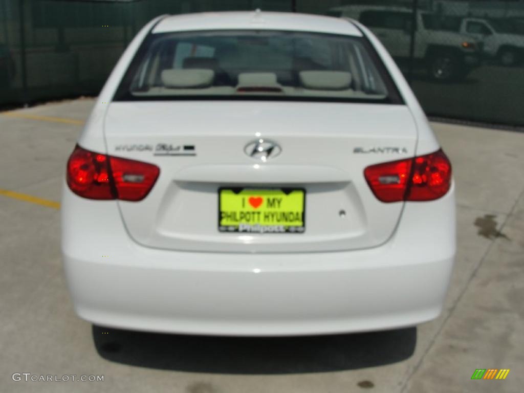 2009 Elantra GLS Sedan - Captiva White / Beige photo #4