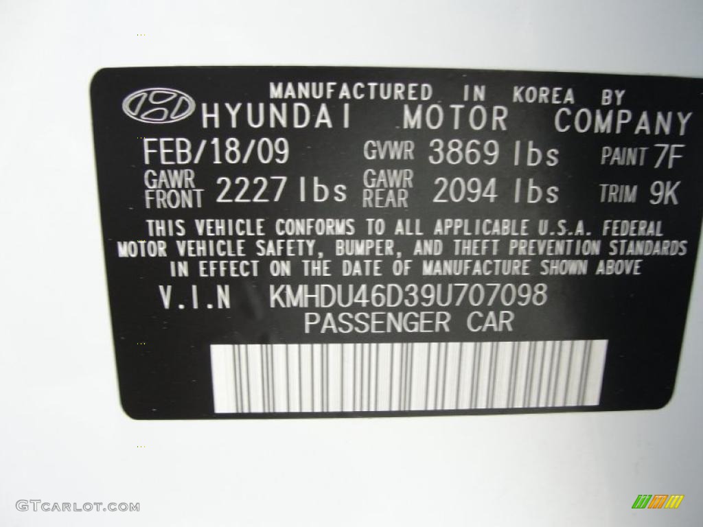2009 Elantra GLS Sedan - Captiva White / Beige photo #46