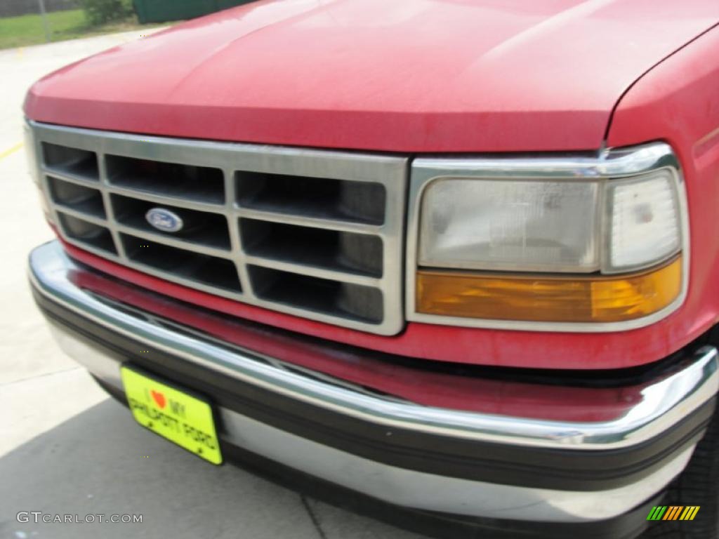 1993 F150 XLT Extended Cab - Red / Grey photo #11