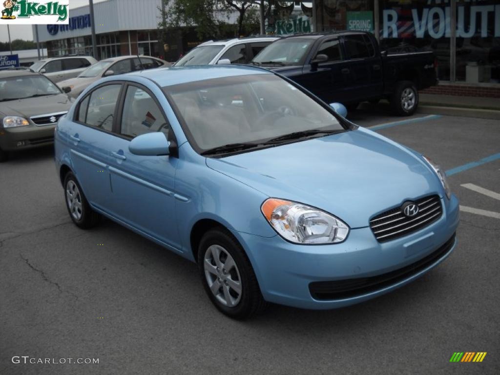 2009 Accent GLS 4 Door - Ice Blue / Beige photo #1