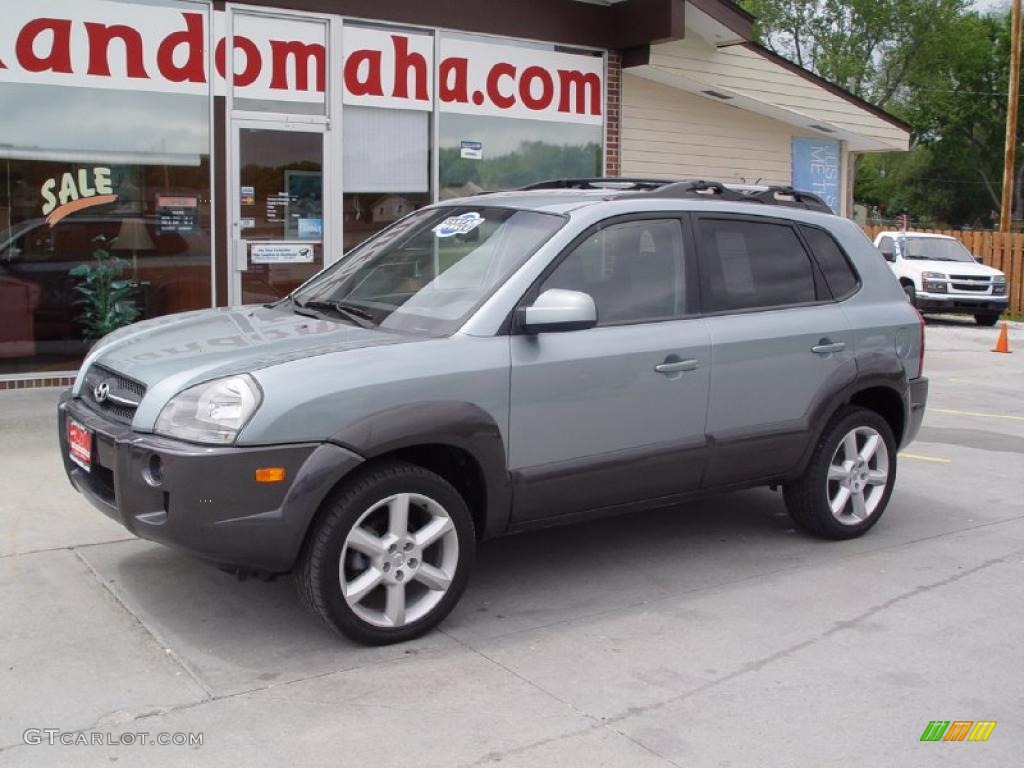 2007 Tucson SE 4WD - Alpine Frost Blue Metallic / Gray photo #2