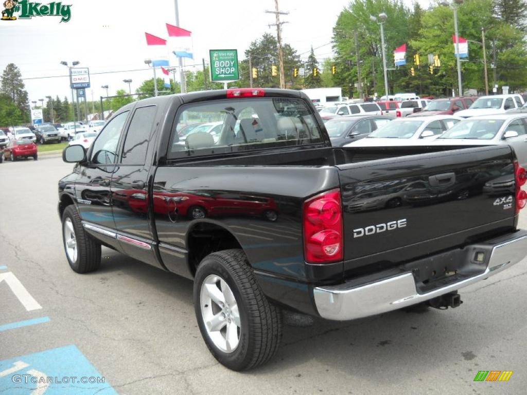 2007 Ram 1500 SLT Quad Cab 4x4 - Brilliant Black Crystal Pearl / Medium Slate Gray photo #5