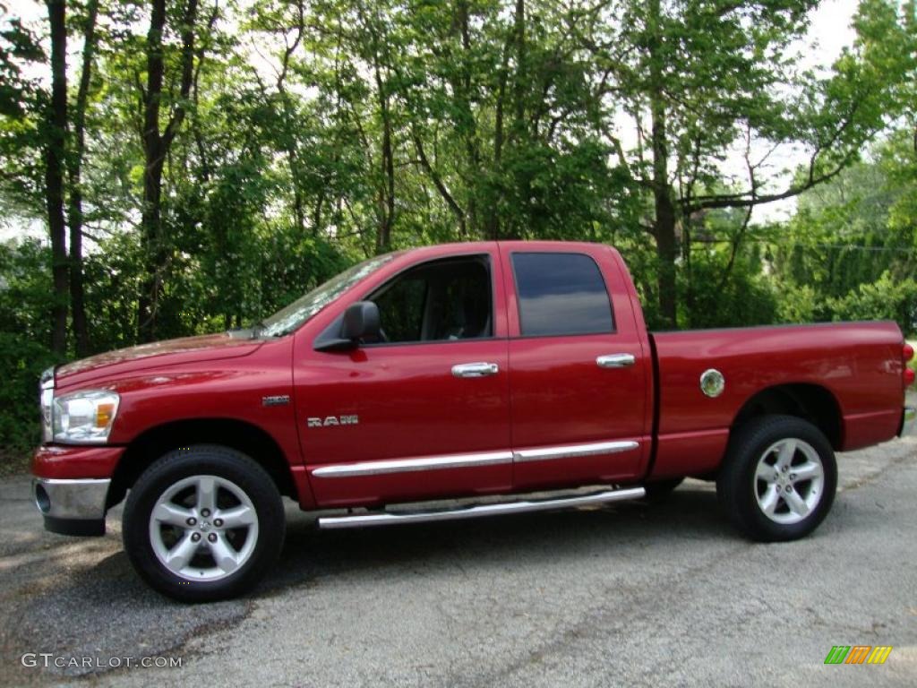 2008 Ram 1500 Big Horn Edition Quad Cab 4x4 - Inferno Red Crystal Pearl / Medium Slate Gray photo #11