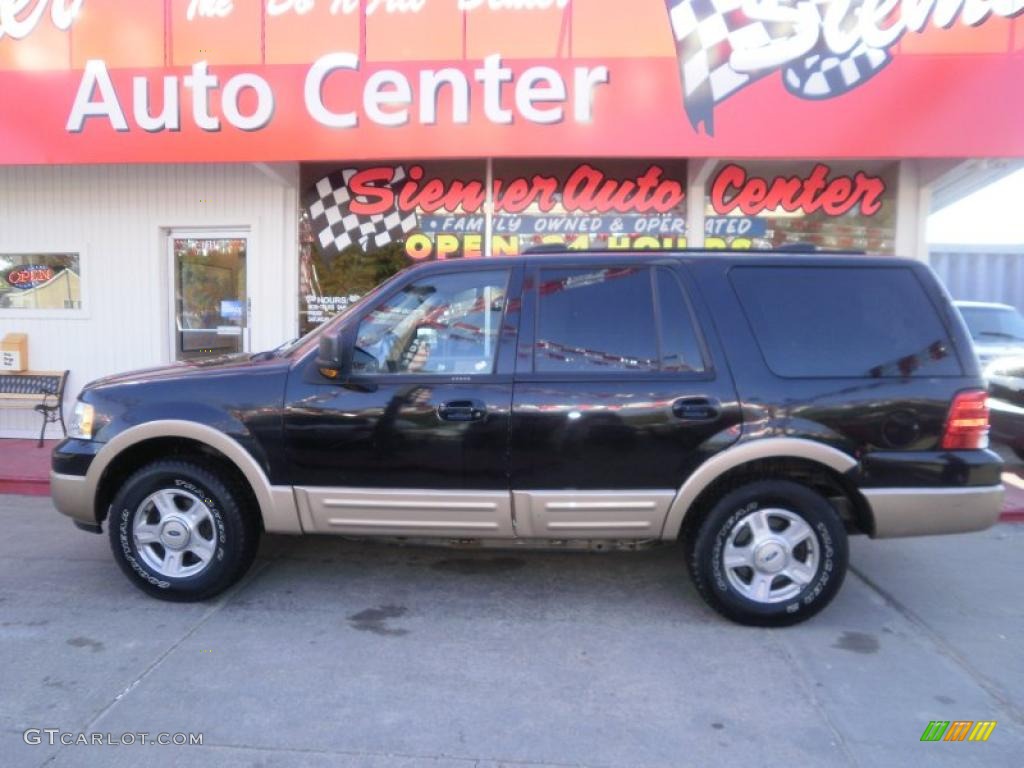 2003 Expedition Eddie Bauer 4x4 - Black Clearcoat / Medium Parchment photo #1