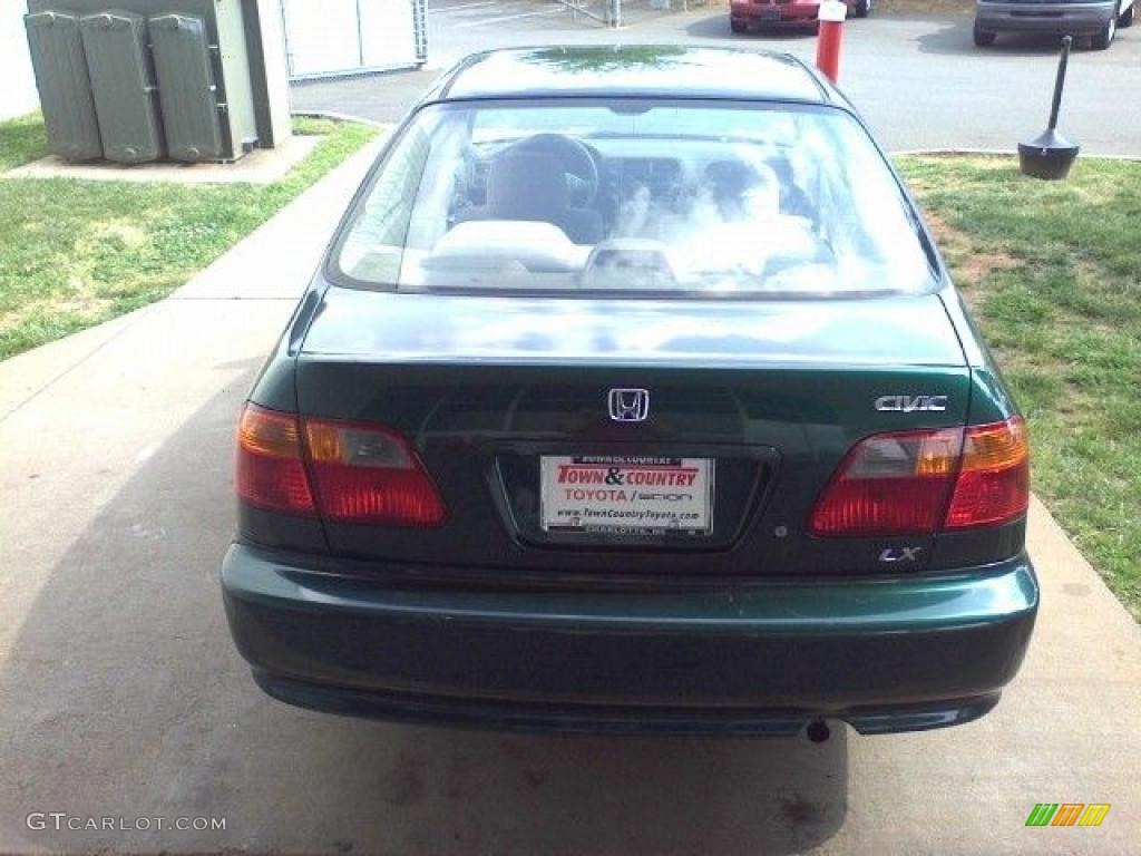 1999 Civic LX Sedan - Clover Green Pearl / Beige photo #4