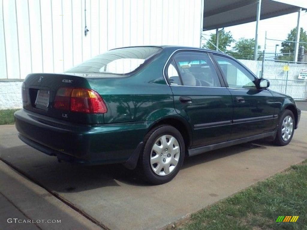 1999 Civic LX Sedan - Clover Green Pearl / Beige photo #16
