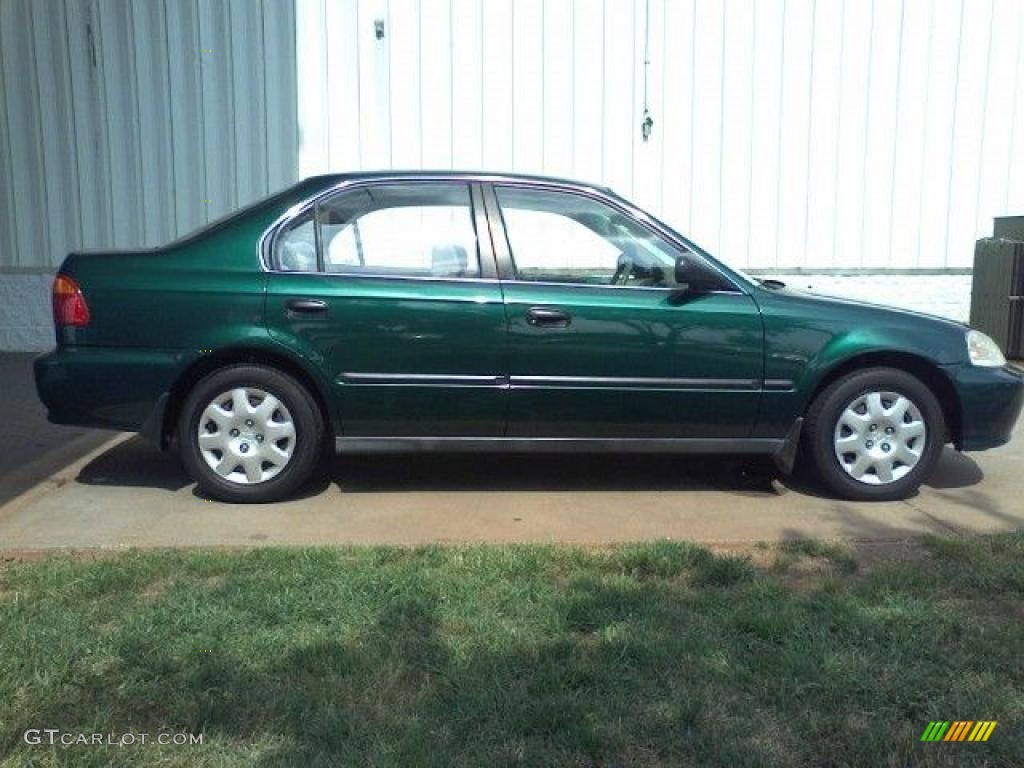 1999 Civic LX Sedan - Clover Green Pearl / Beige photo #17