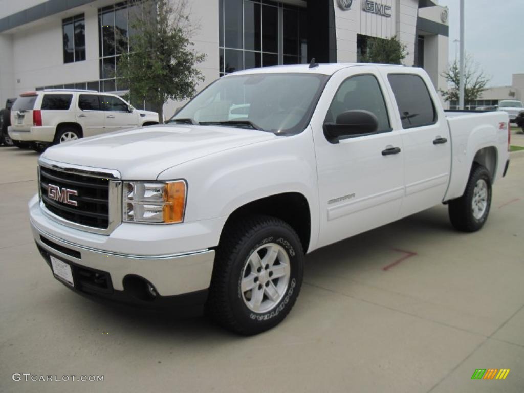2010 Sierra 1500 SLE Crew Cab 4x4 - Summit White / Ebony photo #1