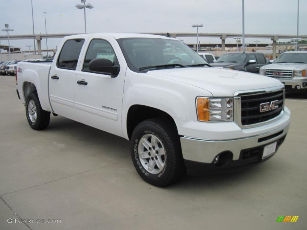 2010 Sierra 1500 SLE Crew Cab 4x4 - Summit White / Ebony photo #2