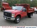 2010 Vermillion Red Ford F350 Super Duty XL Regular Cab 4x4 Chassis Dump Truck  photo #2