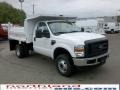 2010 Oxford White Ford F350 Super Duty XL Regular Cab 4x4 Chassis Dump Truck  photo #4