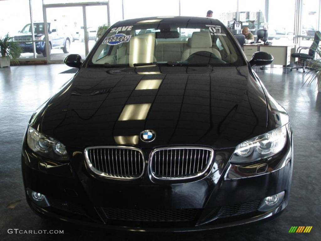 2007 3 Series 328i Coupe - Jet Black / Beige photo #2