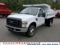 2010 Oxford White Ford F350 Super Duty XL Regular Cab 4x4 Chassis Dump Truck  photo #2