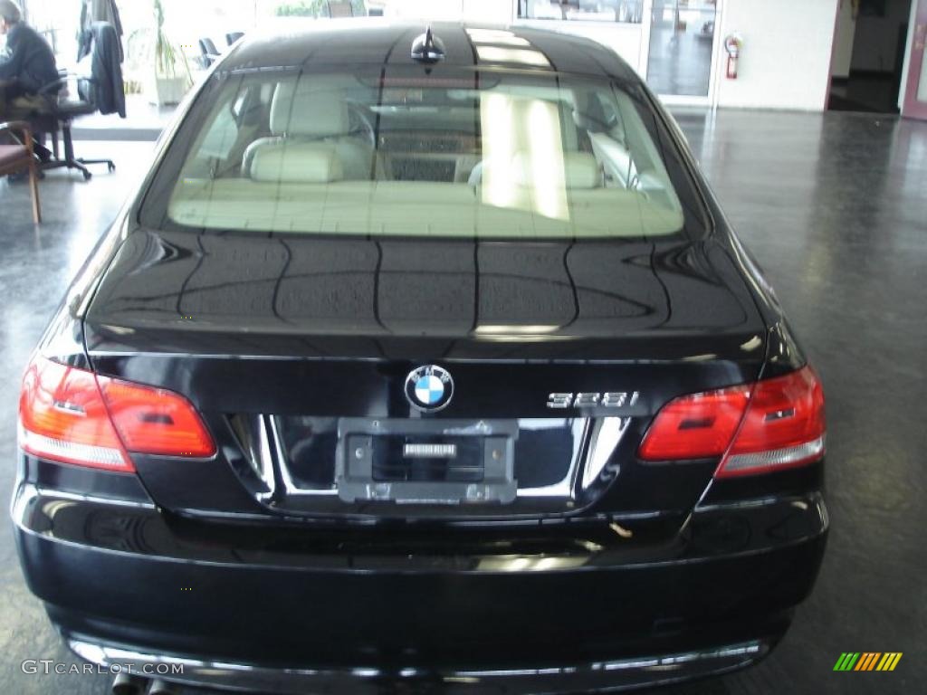 2007 3 Series 328i Coupe - Jet Black / Beige photo #5