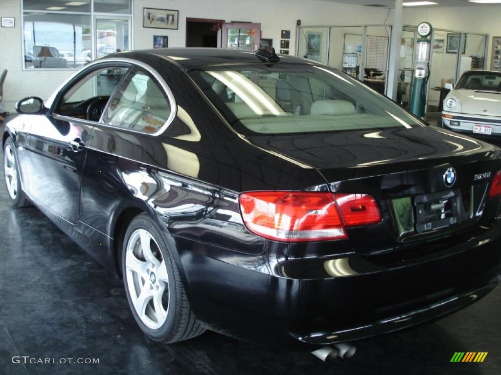 2007 3 Series 328i Coupe - Jet Black / Beige photo #6