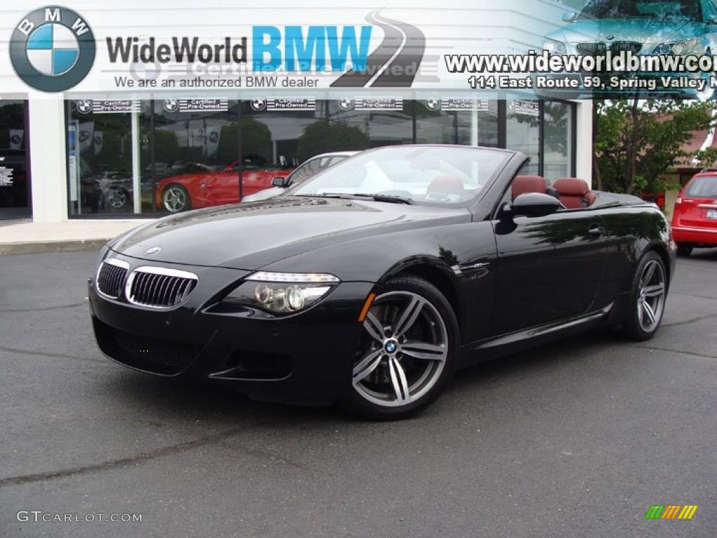 2008 M6 Convertible - Black Sapphire Metallic / Indianapolis Red photo #1