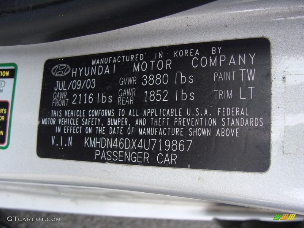 2004 Elantra GT Sedan - Sterling Silver / Gray photo #25