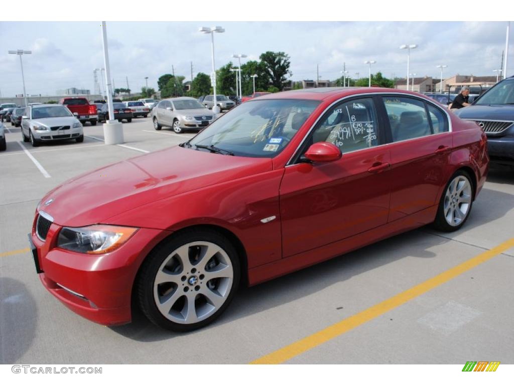 2007 3 Series 335i Sedan - Crimson Red / Beige photo #1