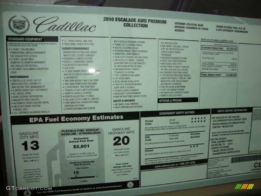 2010 Escalade Premium AWD - Celestial Blue / Cashmere/Cocoa photo #12