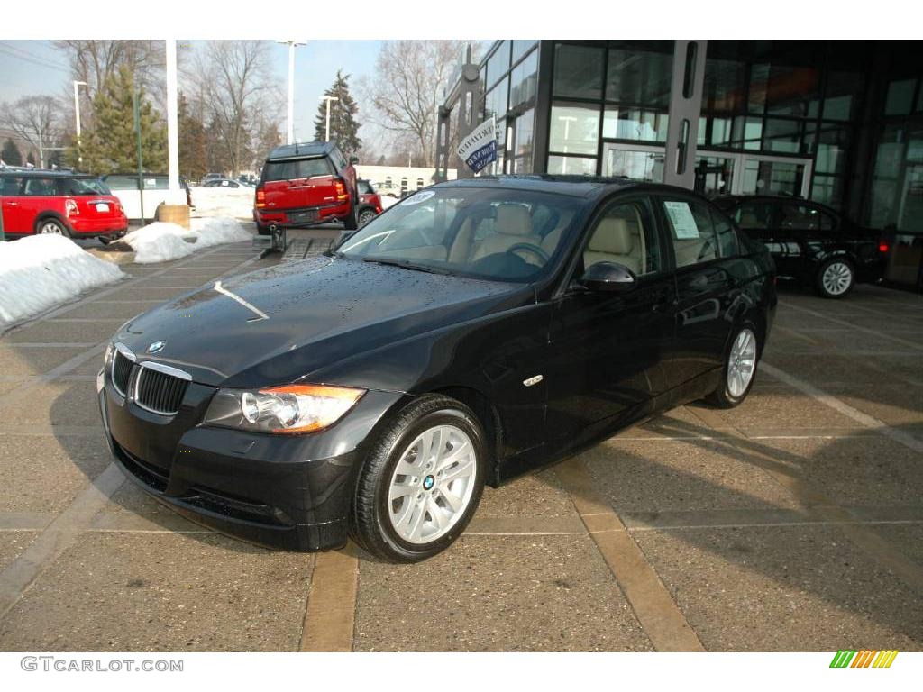 2006 3 Series 325xi Sedan - Jet Black / Beige Dakota Leather photo #4