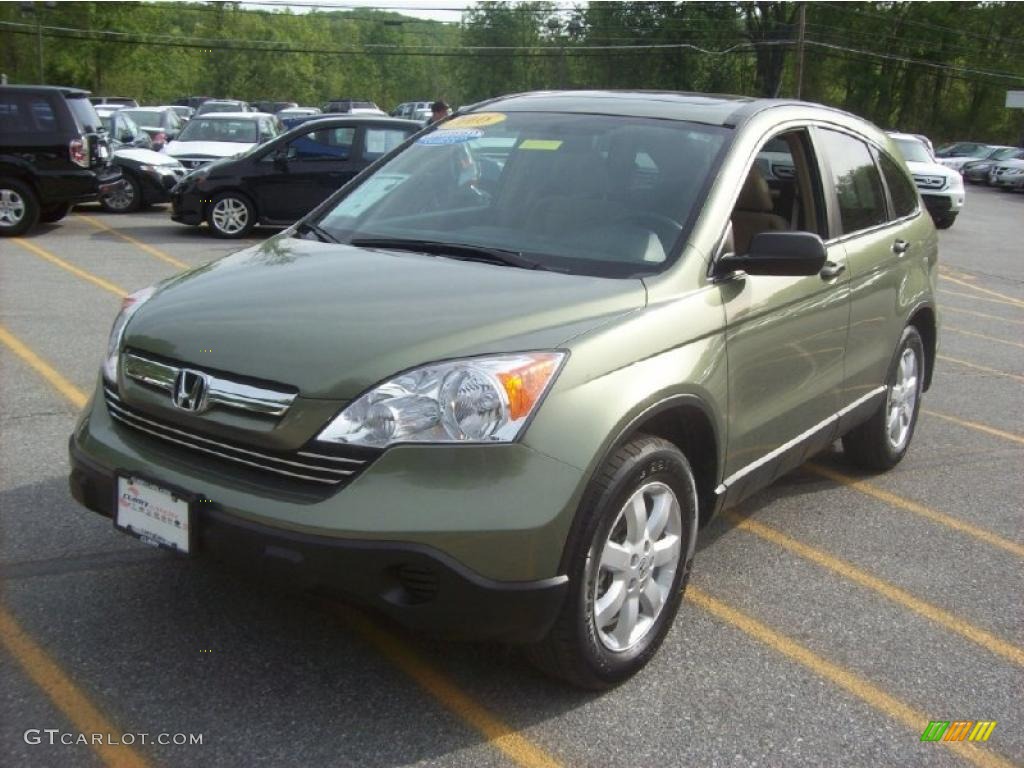 2008 CR-V EX 4WD - Green Tea Metallic / Ivory photo #21