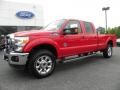 2011 Vermillion Red Ford F350 Super Duty Lariat Crew Cab 4x4  photo #6