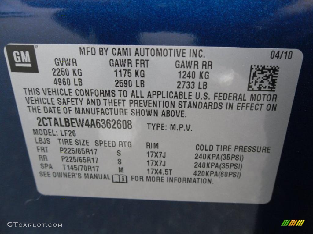 2010 Terrain SLE - Atlantic Blue Metallic / Jet Black photo #6