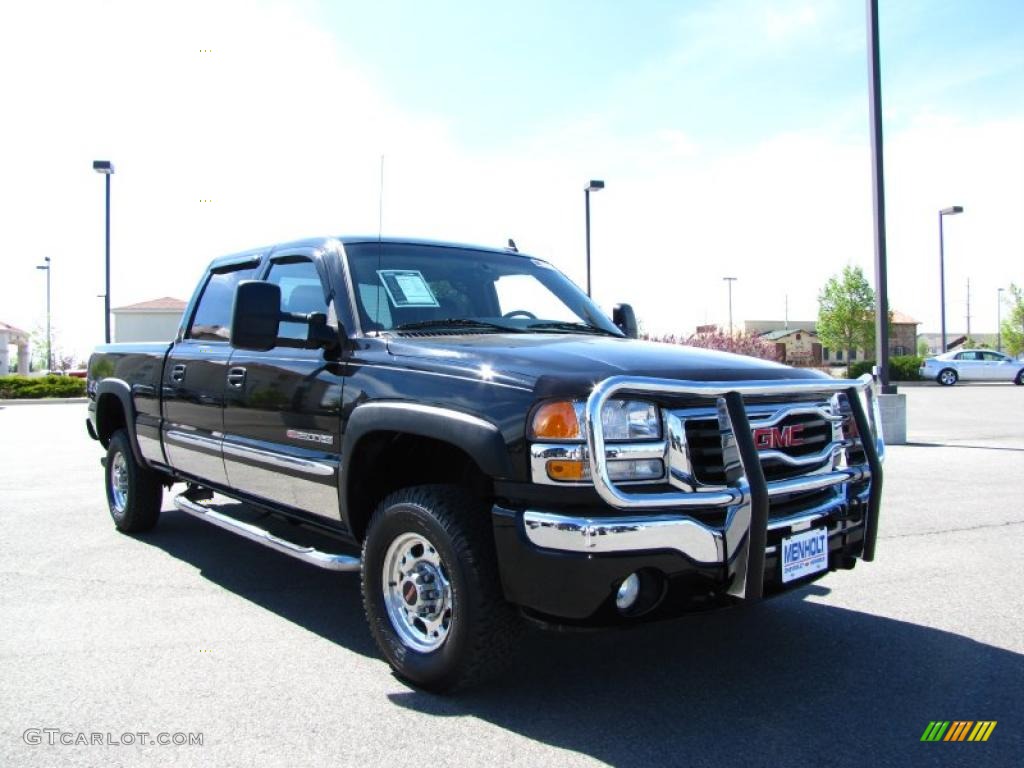 2006 Sierra 2500HD SLT Crew Cab 4x4 - Onyx Black / Dark Pewter photo #2