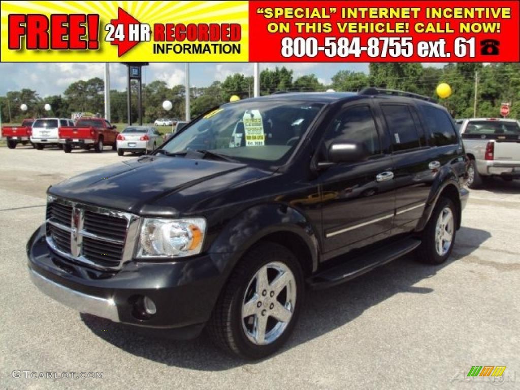 2007 Durango Limited 4x4 - Brilliant Black / Khaki Two-Tone photo #1