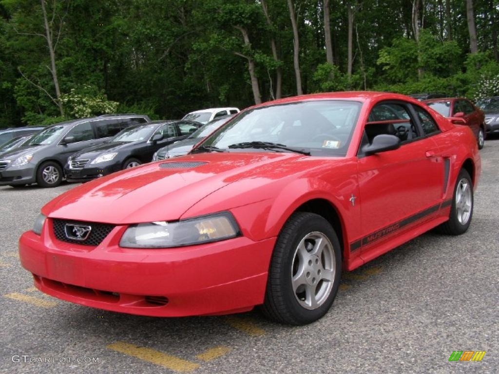 2002 Mustang V6 Coupe - Torch Red / Medium Graphite photo #1