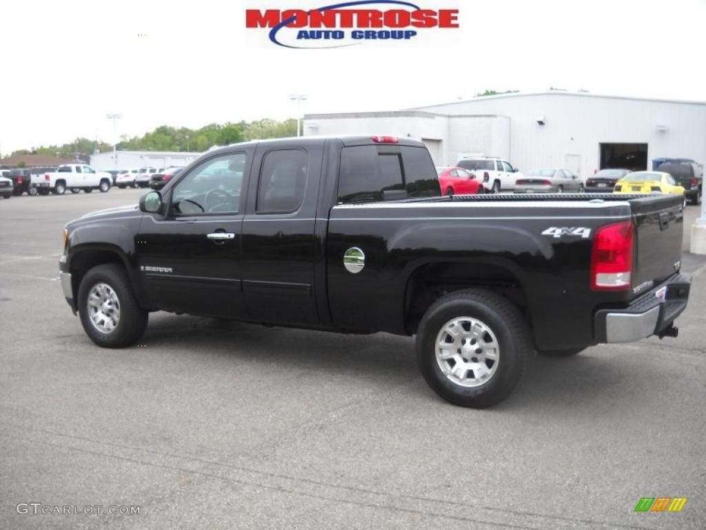 2008 Sierra 1500 SLE Extended Cab 4x4 - Onyx Black / Light Cashmere photo #6