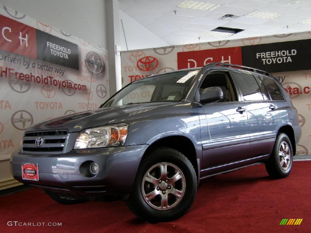 2007 Highlander V6 4WD - Bluestone Metallic / Ivory Beige photo #1