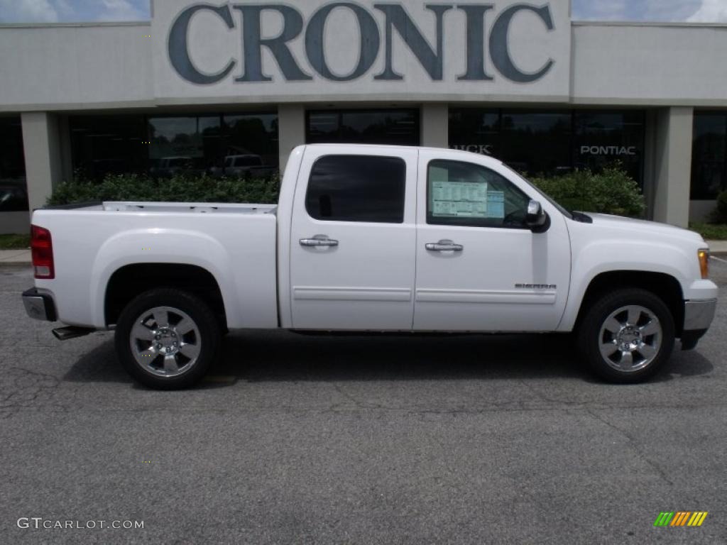2010 Sierra 1500 SLT Crew Cab - Summit White / Very Dark Cashmere/Light Cashmere photo #1