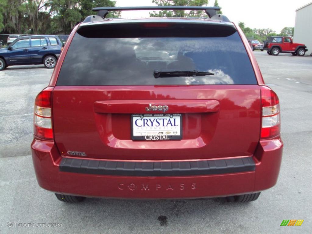 2007 Compass Sport - Inferno Red Crystal Pearlcoat / Pastel Slate Gray photo #8