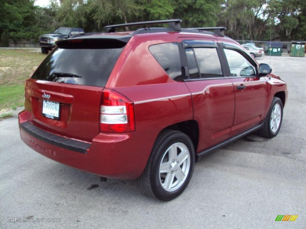 2007 Compass Sport - Inferno Red Crystal Pearlcoat / Pastel Slate Gray photo #9
