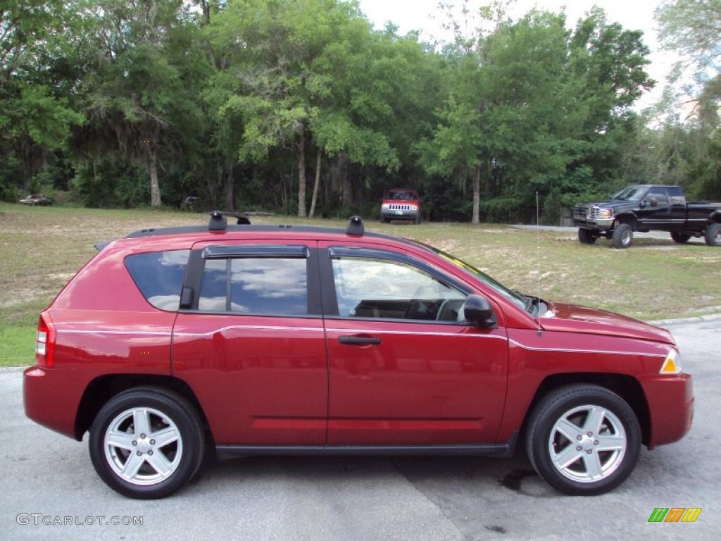2007 Compass Sport - Inferno Red Crystal Pearlcoat / Pastel Slate Gray photo #10