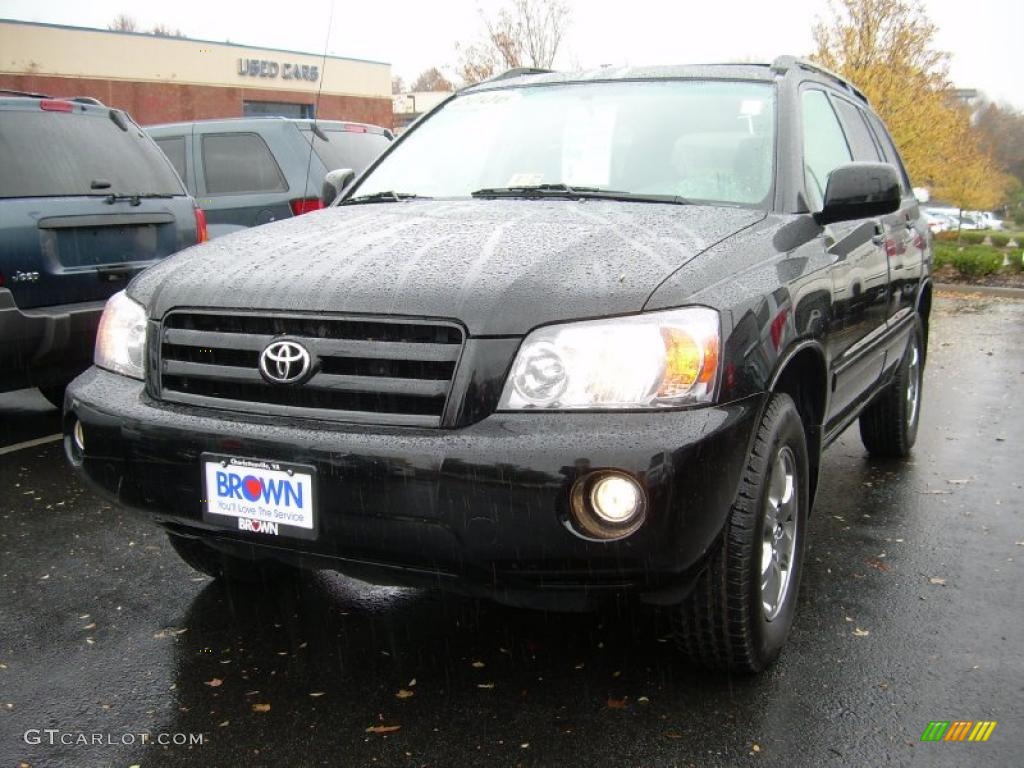 2007 Highlander V6 4WD - Black / Ash Gray photo #1