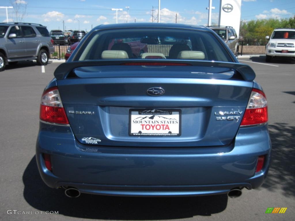 2008 Legacy 2.5 GT Limited Sedan - Newport Blue Pearl / Warm Ivory photo #3