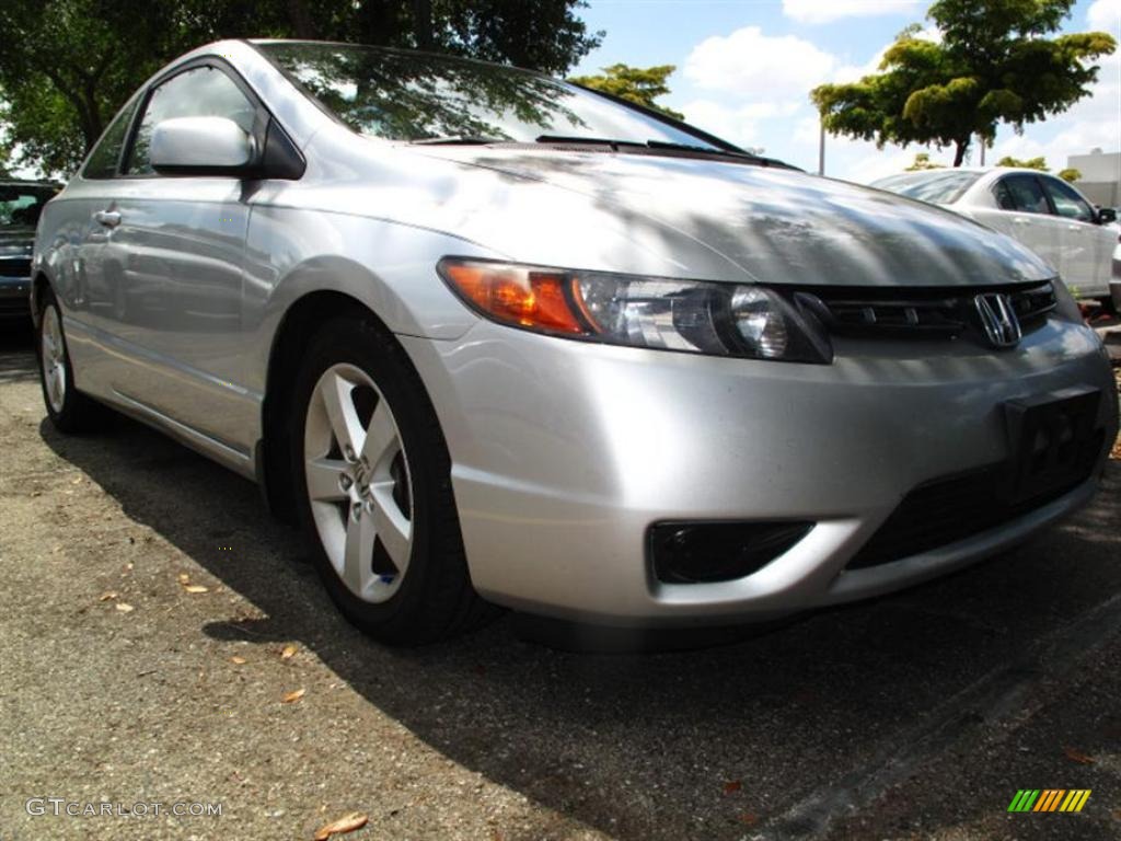 2007 Civic EX Coupe - Alabaster Silver Metallic / Gray photo #1