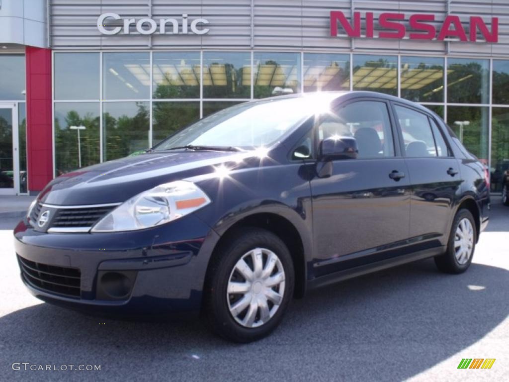 2009 Versa 1.8 S Sedan - Blue Onyx / Charcoal photo #1