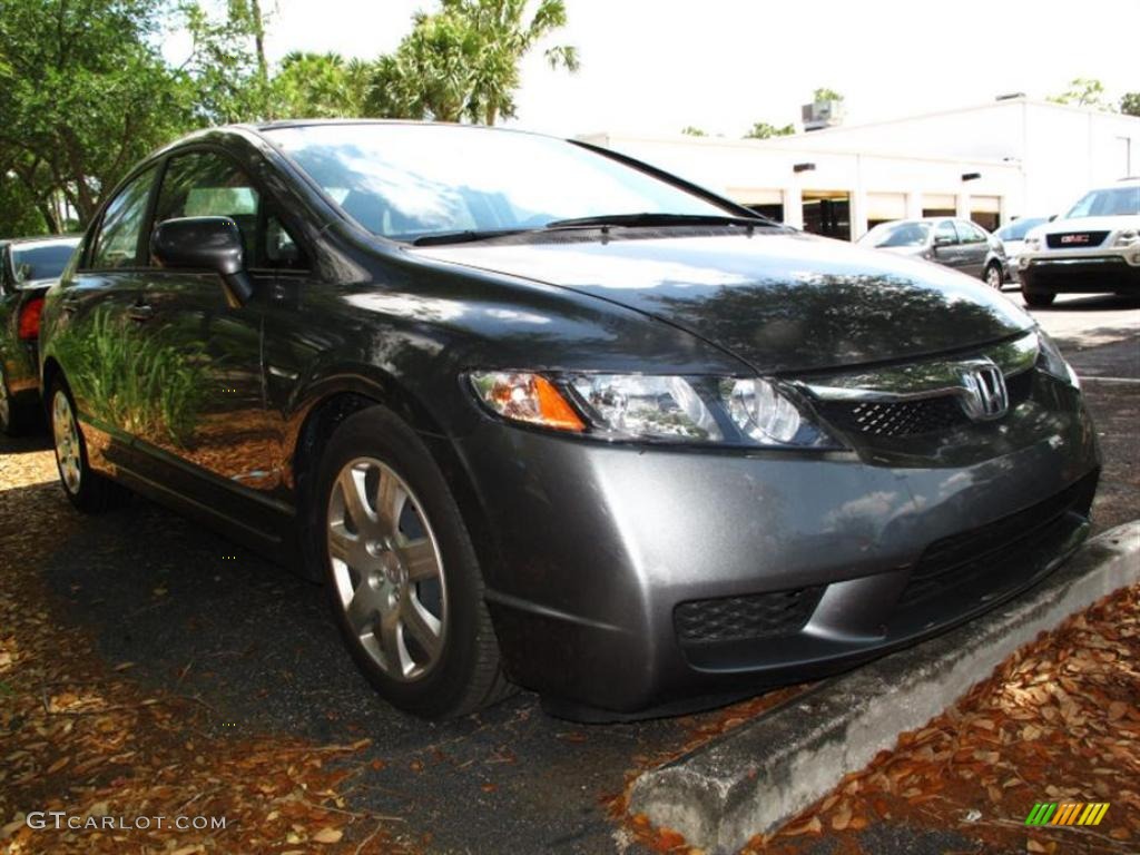 2009 Civic LX Sedan - Polished Metal Metallic / Gray photo #1