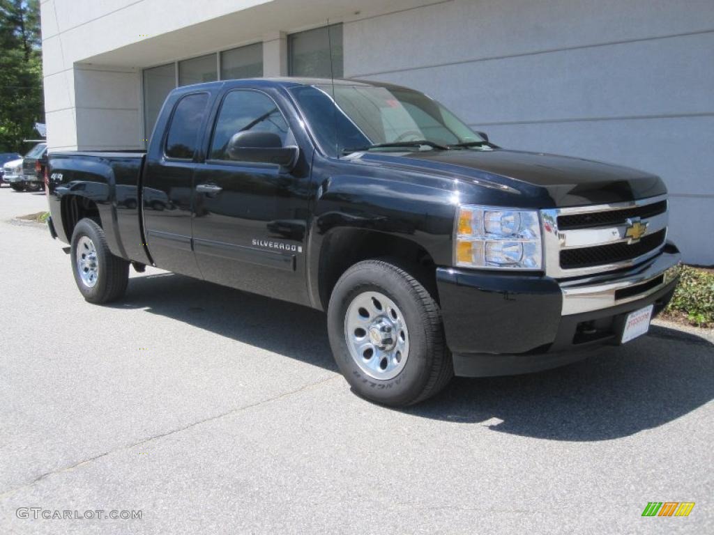 2009 Silverado 1500 LT Extended Cab 4x4 - Black / Dark Titanium photo #1