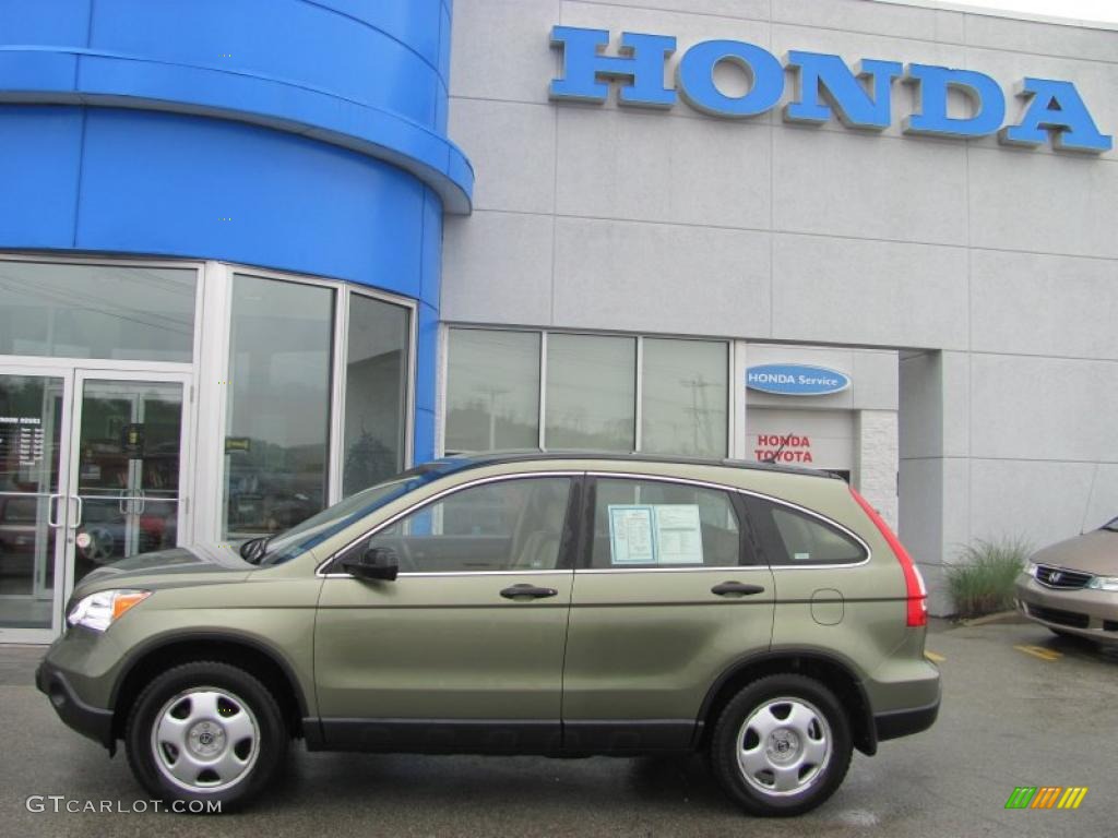 2008 CR-V LX 4WD - Green Tea Metallic / Ivory photo #3