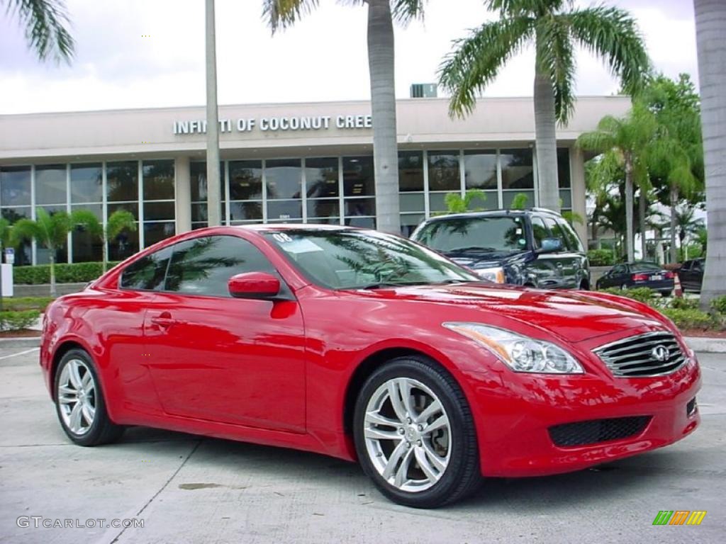 2008 G 37 Coupe - Vibrant Red / Wheat photo #1