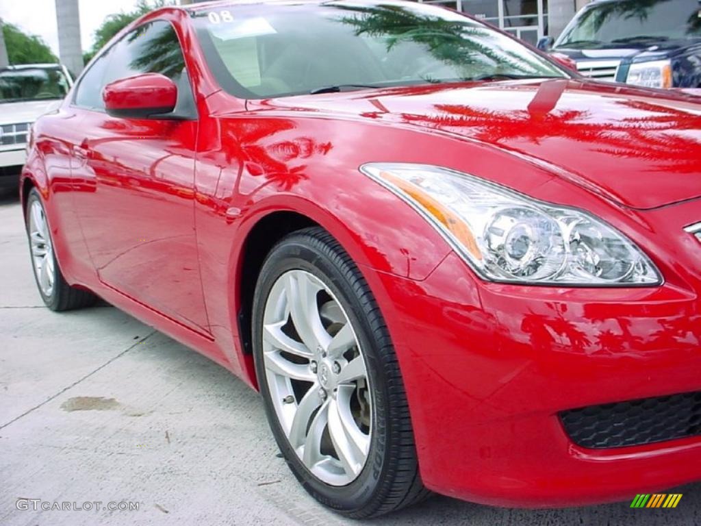 2008 G 37 Coupe - Vibrant Red / Wheat photo #2