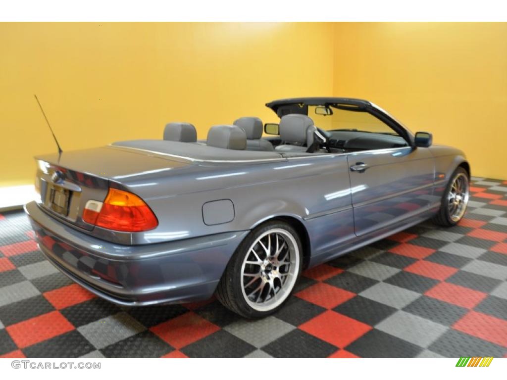 2001 3 Series 325i Convertible - Steel Blue Metallic / Grey photo #8
